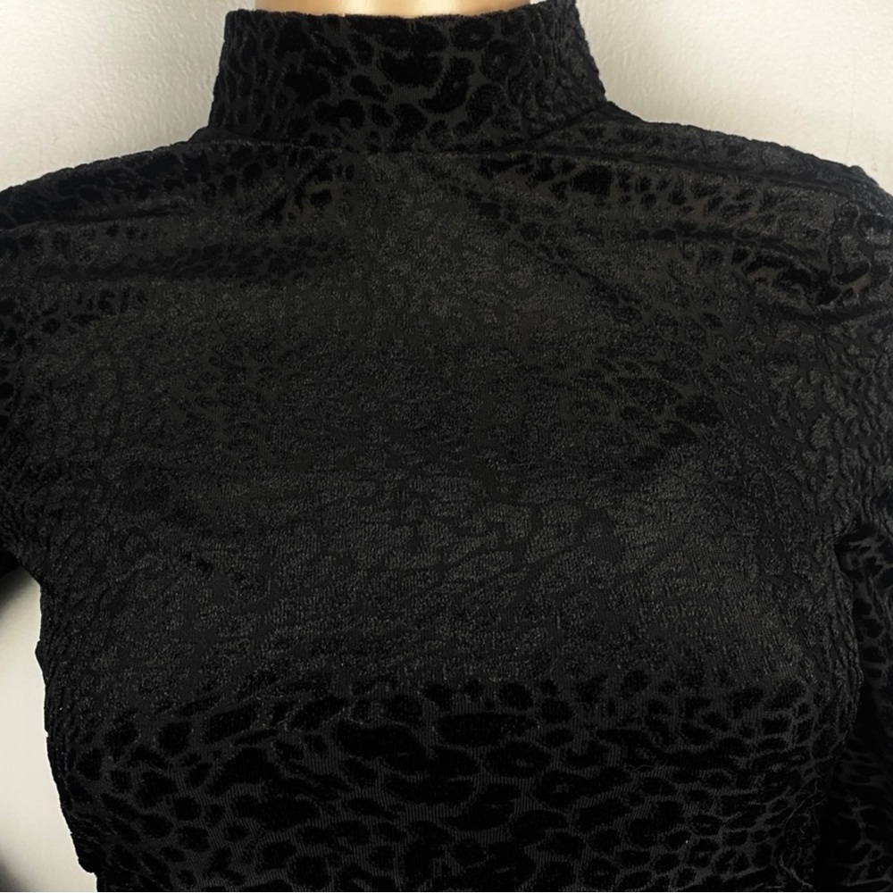 NEW LIKELY BLACK LEOPARD BURNOUT VELVET MINI DRESS - Picture 4 of 8
